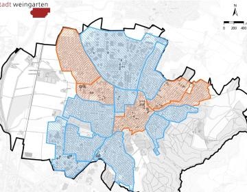 Kartenausschnitt Eignungsgebiete Nah- und Fernwärmenetzte Stadt Weingarten Kartenausschnitt Eignungsgebiete Nah- und Fernwärmenetzte Stadt Weingarten