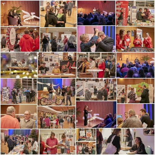 Collage an Impressionen der ersten Langen Nacht der Demokratie 2022